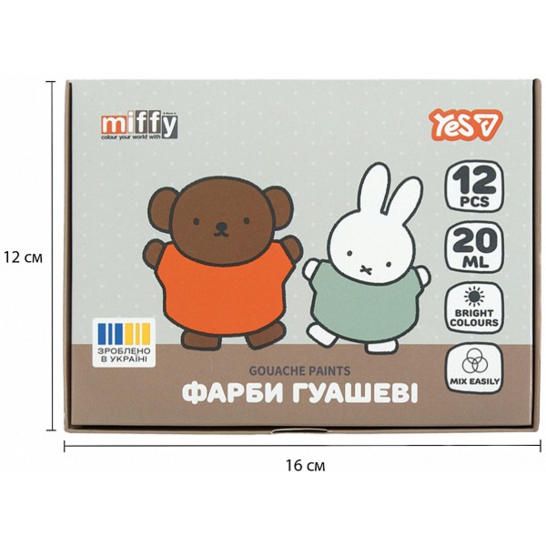 Фото - Краски YES Miffy 12 цв. 20 мл (230446)